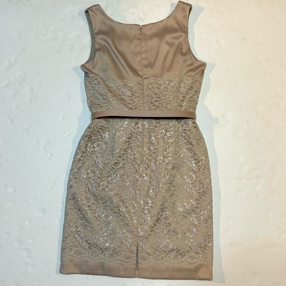 NWT Jessica Howard Tan Metallic Lace Cocktail Dress 12 - Picture 3 of 12